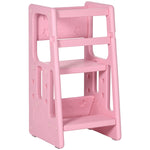 Step Stool, Adjustable Standing Platform, Toddler Kitchen Stool | Pink
