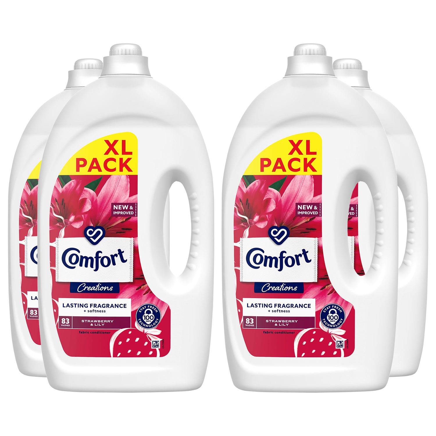 Fabric Conditioner Lasting Fragrance Strawberry & Lily 2.49l, 83w | Set of 4