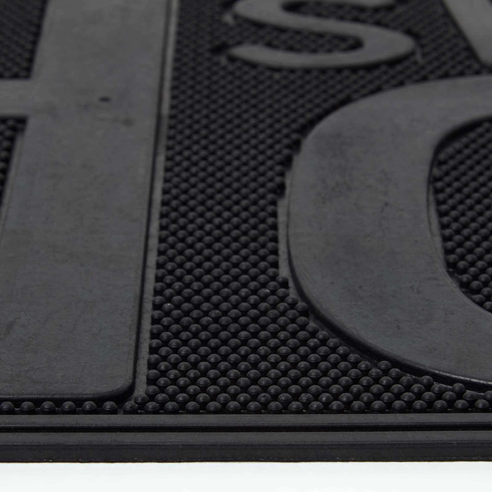 HOMESCAPES Black Rubber Home Sweet Home Non-slip Doormat