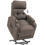 Linen Fabric Electric Recliner Chair With Remote Control | Brown