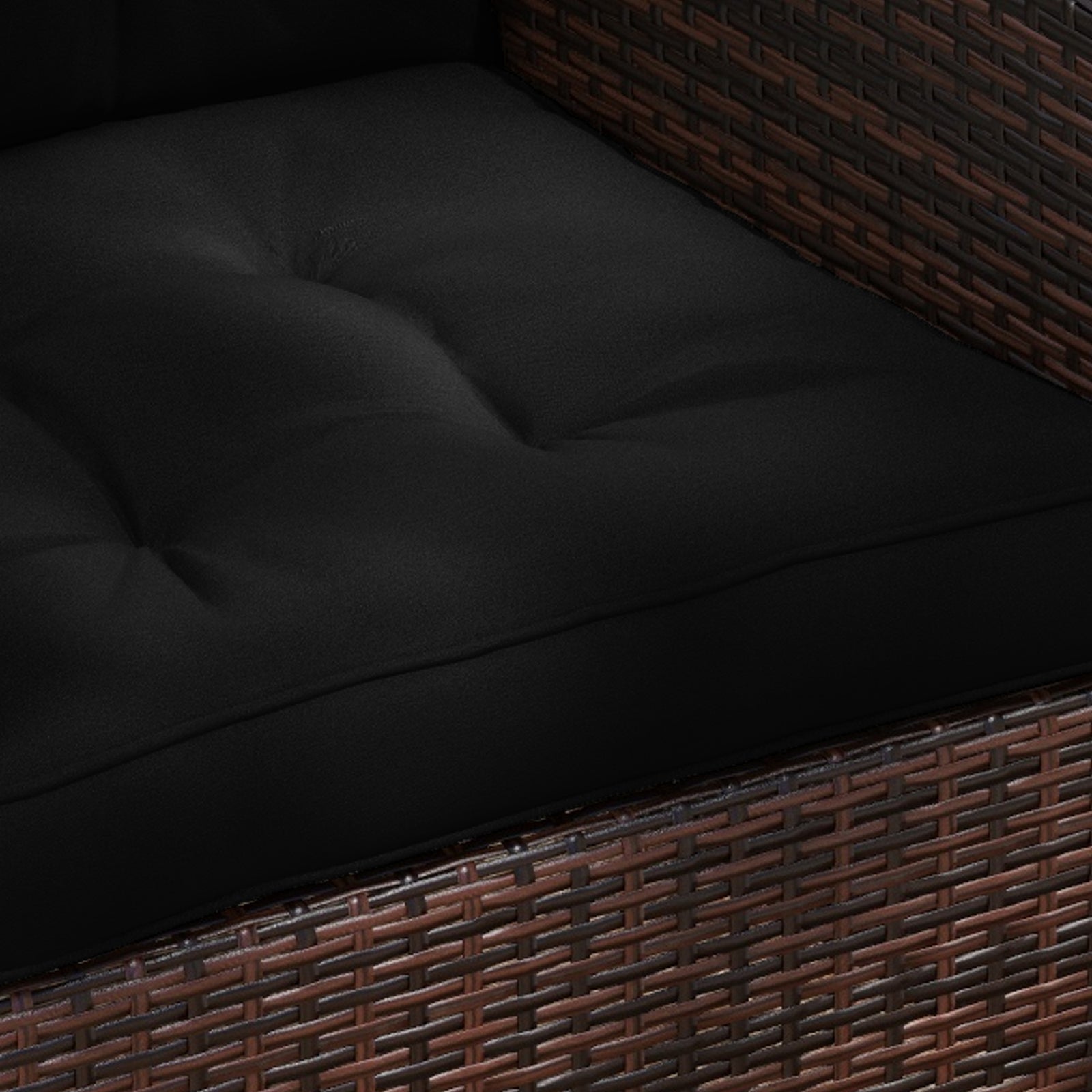 2pc Outdoor Seat Cushion For Patio Furniture | Black