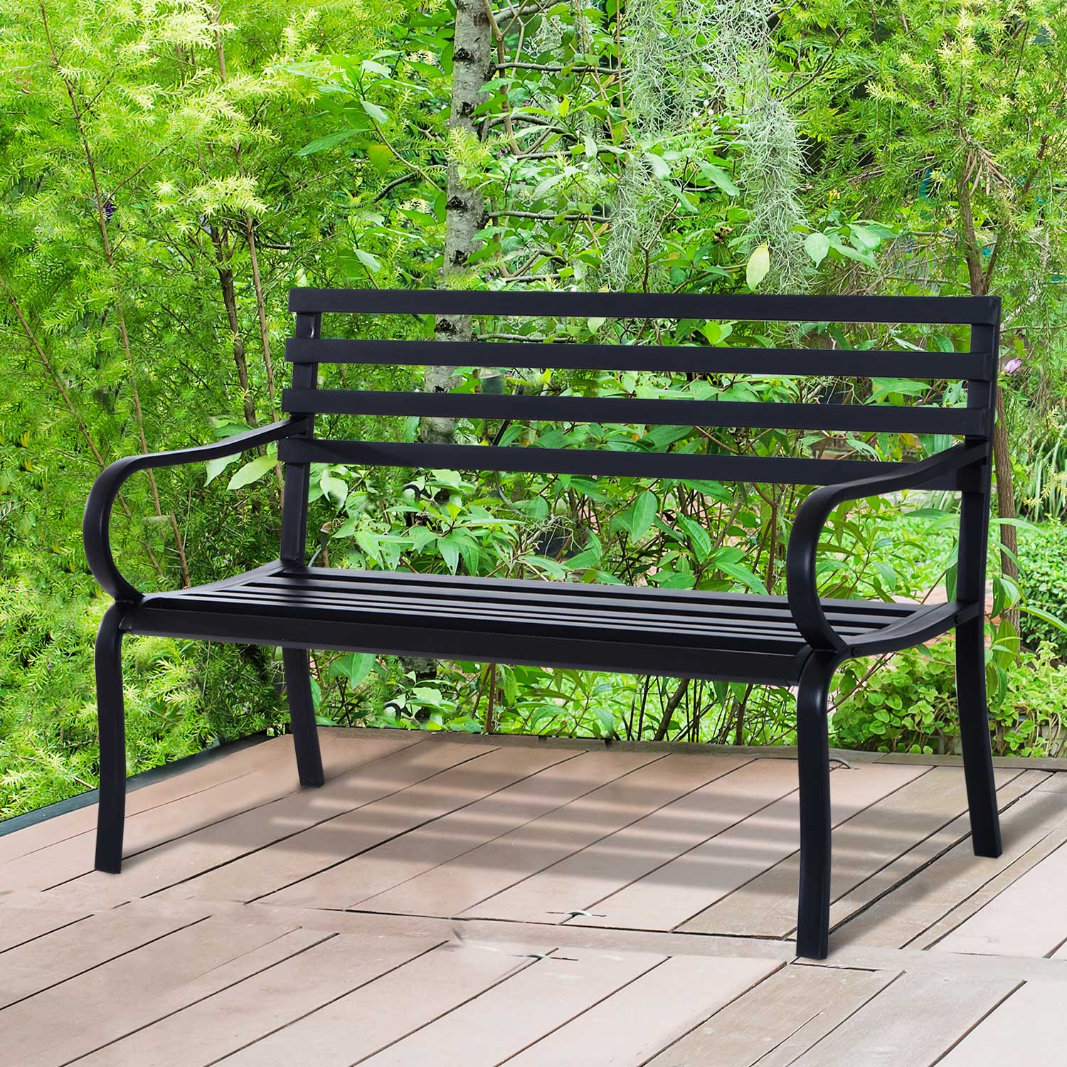 2 Seater Bench Outdoor Metal Loveseat