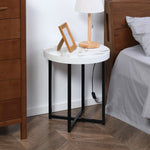 Round End Table, Metal Legs, Bedside/sofa Side