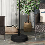 Round Parasol Base W/ Rattan Effect, Black