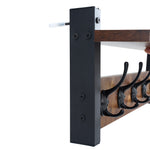 Breeins Wall-mounted Entryway Rustic Coat Rack Shelf With 5 Hooks