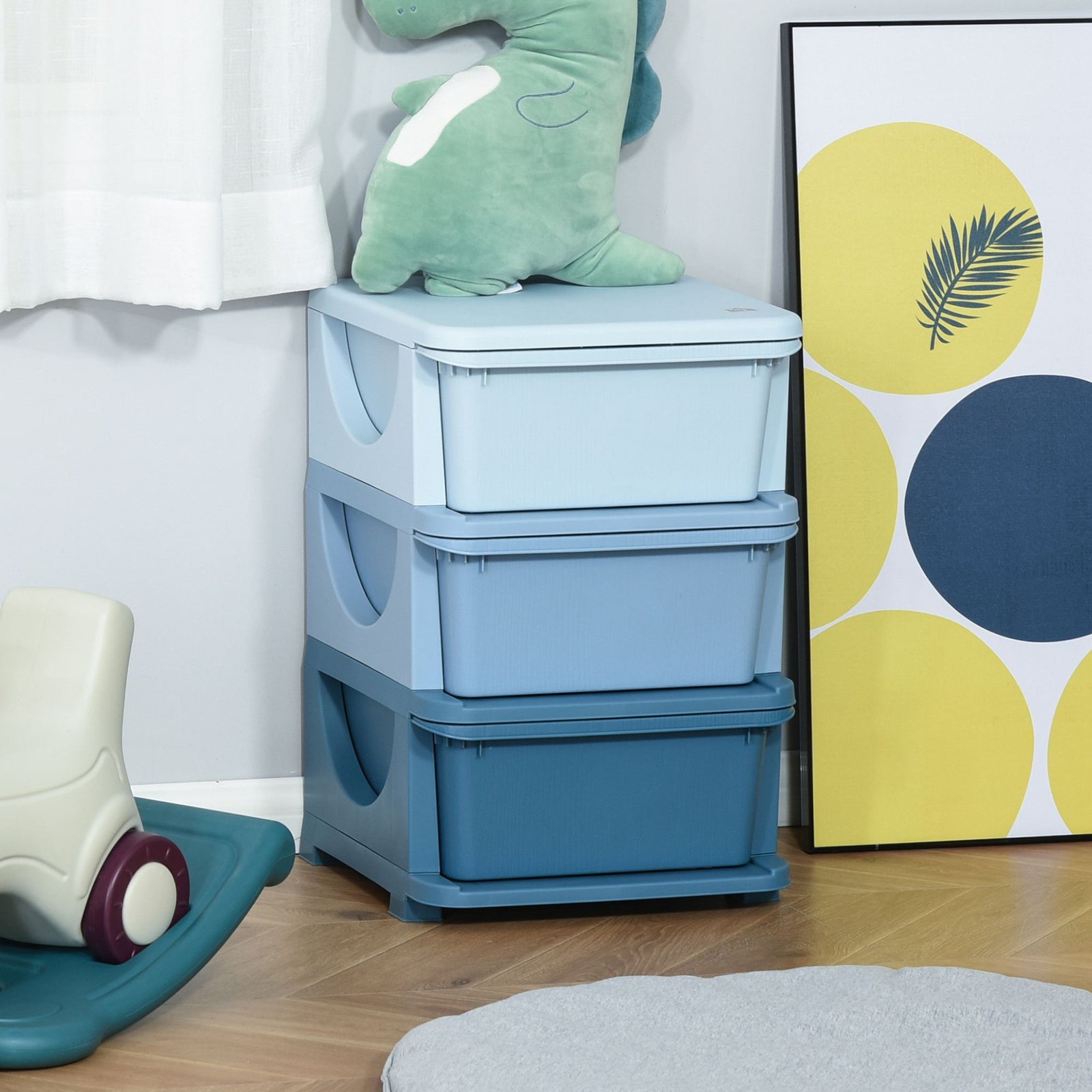 Kids Storage Units With Drawers 3 Or 6 Tier Chest Vertical Dresser Tower | Blue