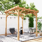 2 X 2m Wooden Pergola Kit, Garden Gazebo Shelter, Dark Brown
