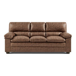 Oxford Faux Leather Sofa 3 Seater | Brown