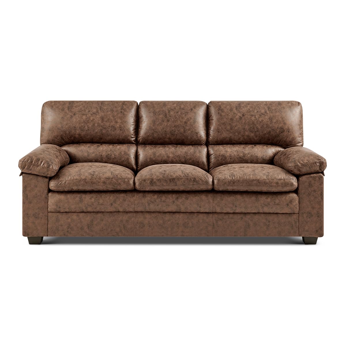 Oxford Faux Leather Sofa 3 Seater | Brown