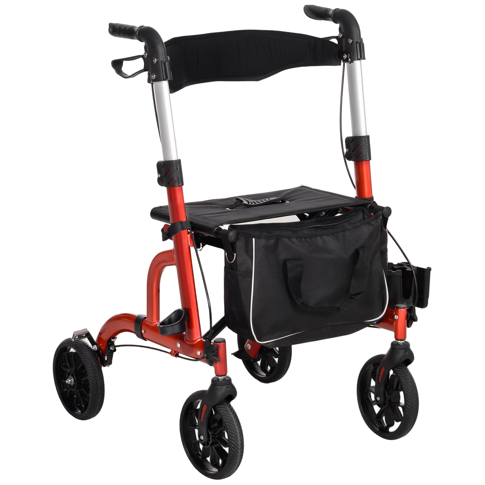 Lightweight Walking Frame With Seat And Backrest | Red