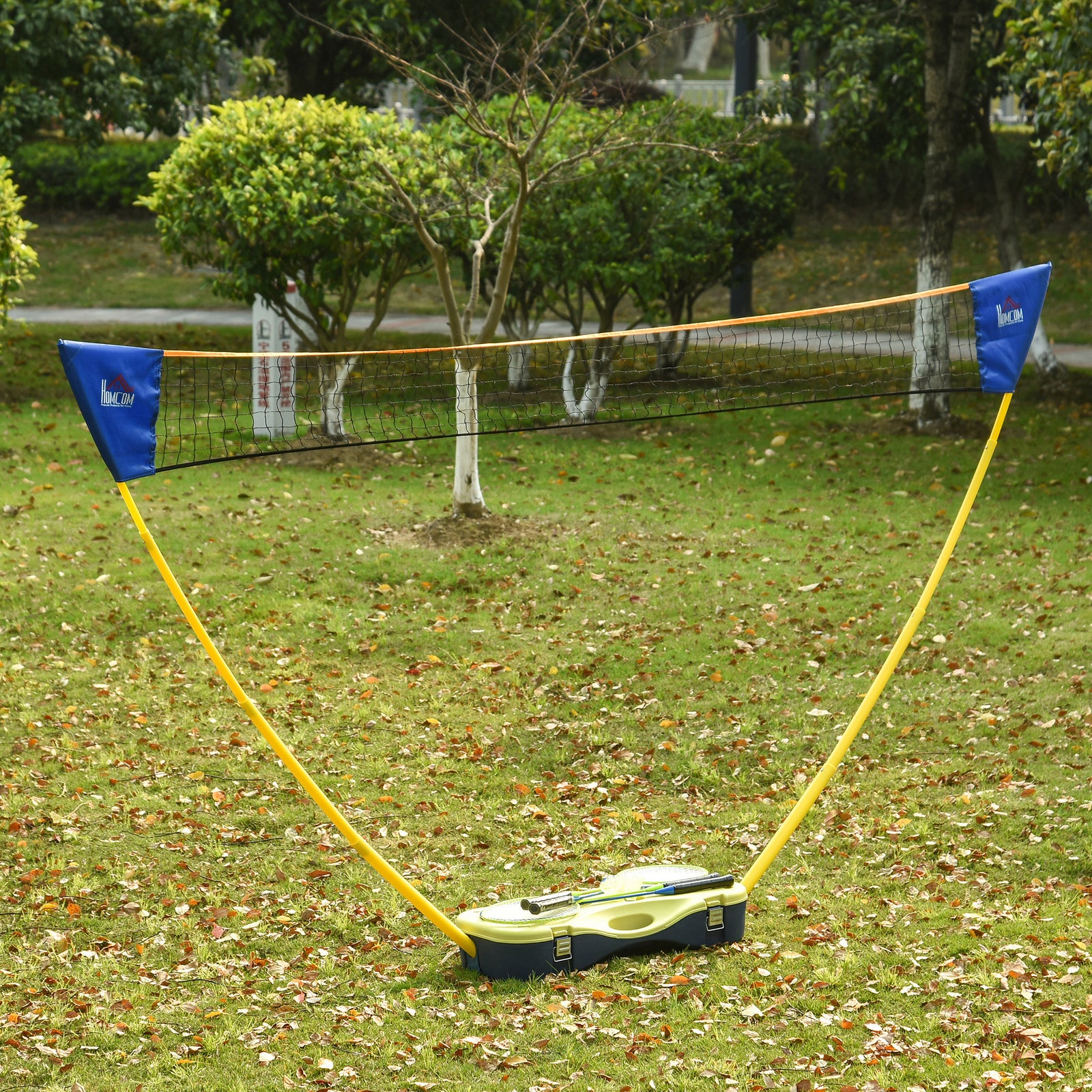 Foldable Badminton Net And Rackets Set | Yellow