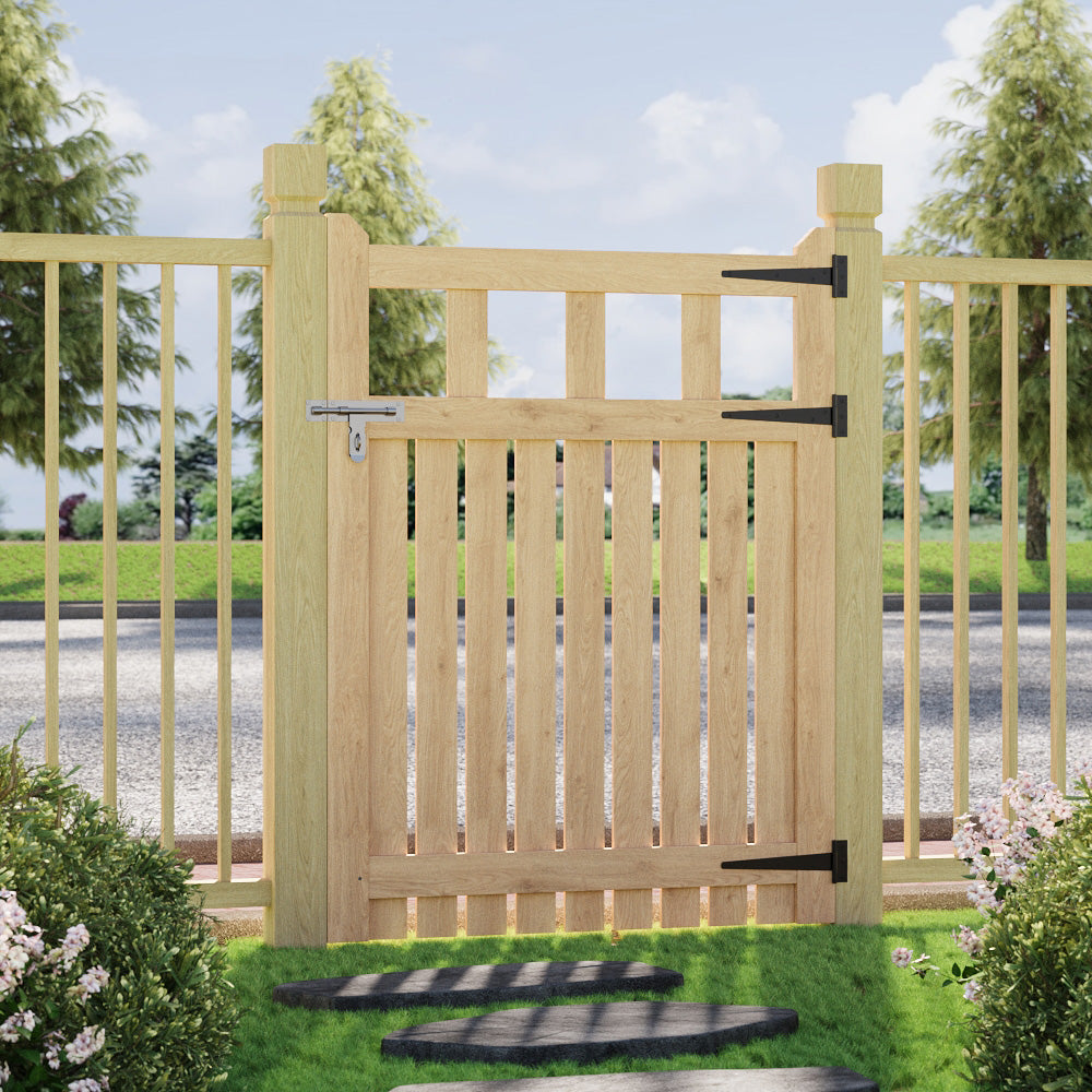 90/120cm Wx120cm H Outdoor Wooden Garden Gate Fence Door | 90cm | Natural