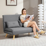 Click Clack Sofa Bed, 2 Seater Bed Settee For Living Room | Light Grey