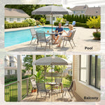 Garden Dining Set, Patio Sets With Tempered Glass Table | Grey