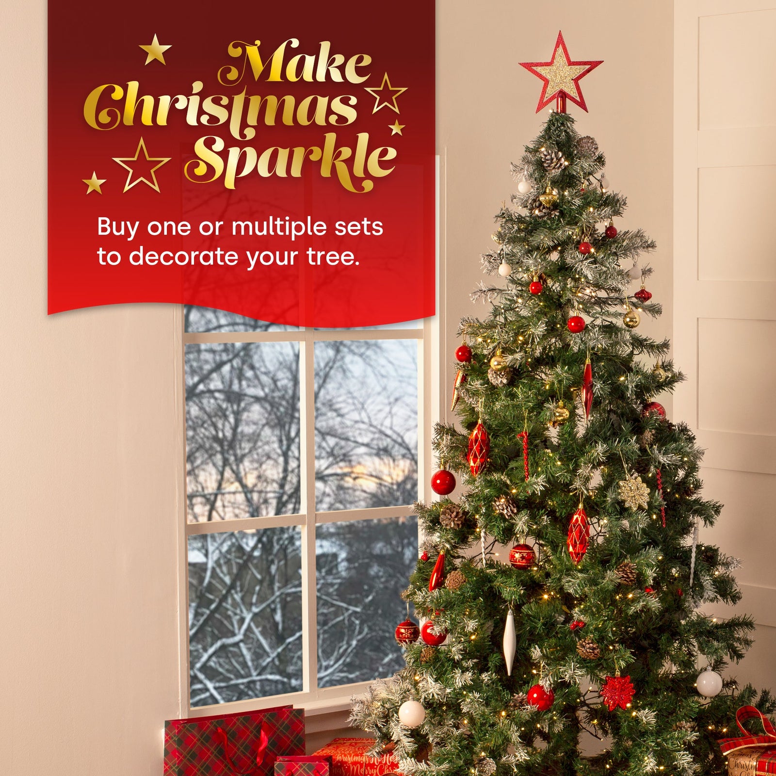 100 Christmas Baubles - Gold & Silver