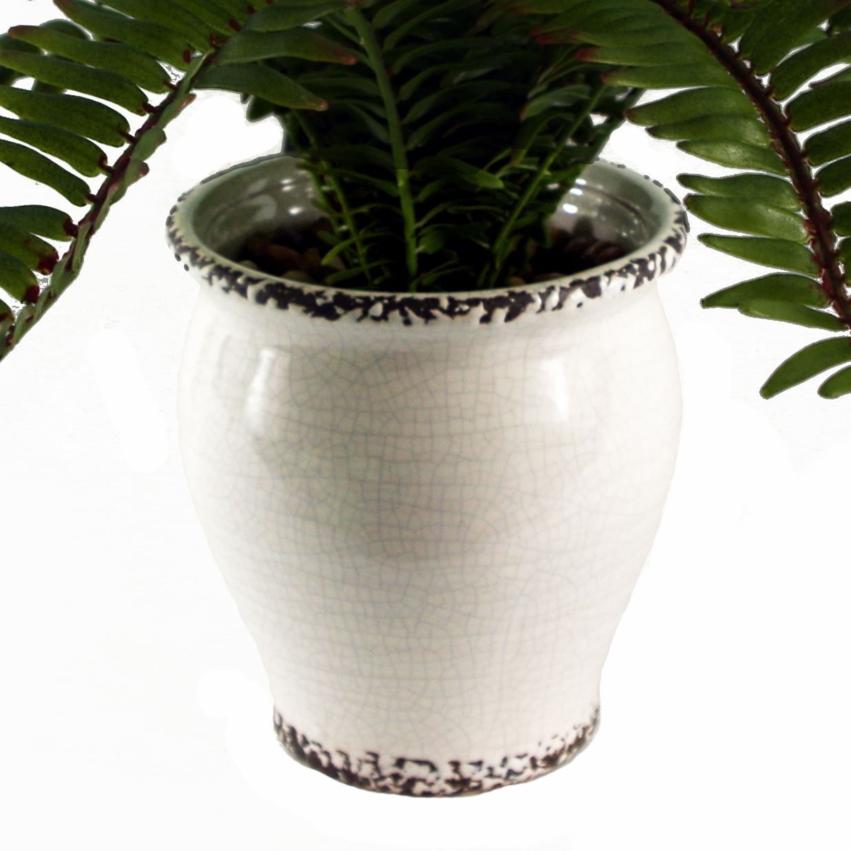 40cm Artificial Fern Bush In Decorative Planter