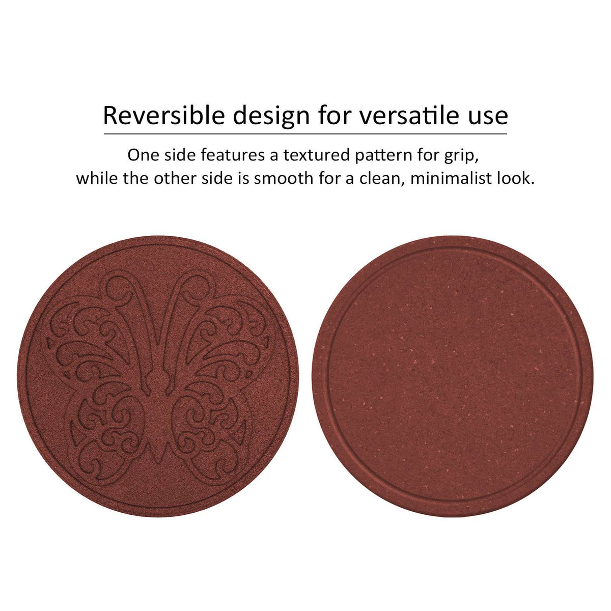 Recycled rubber Reversible Stepping Stone - Butterfly | Set of 1 | Terracotta
