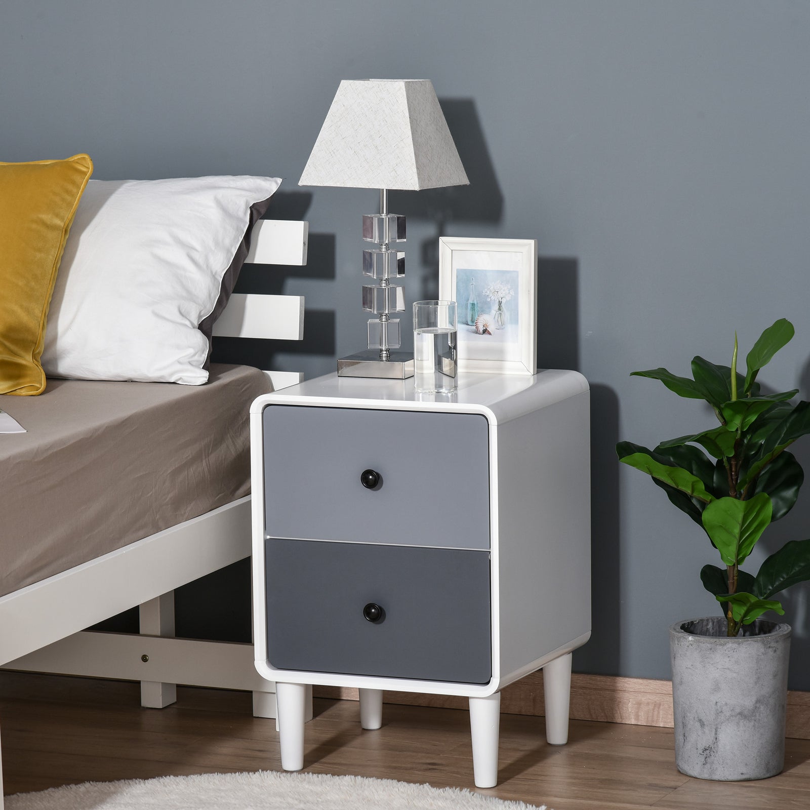 Nordic Side Cabinet Nightstand Organizer With Drawer Bedroom