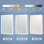 Rectangular Wall Mount Mirror Cabinet With Led Lighting