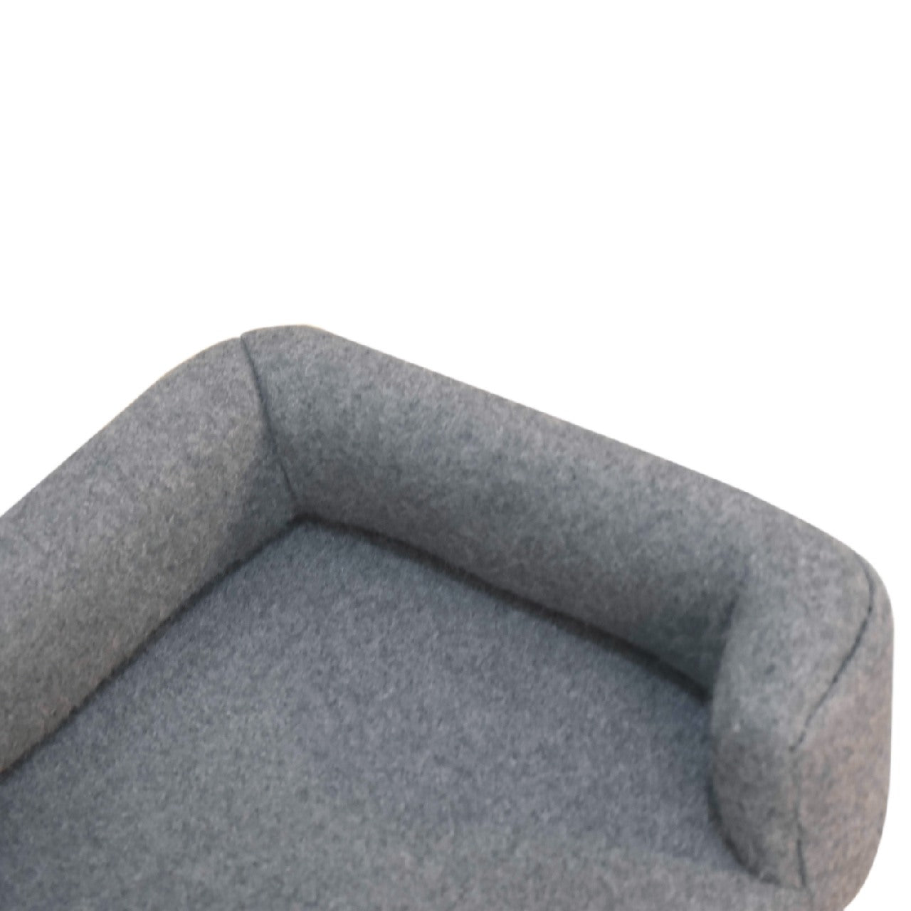 Solid Mango Wood, Upholstered Mini Battleship Tweed Pet Sofa Bed