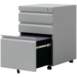 3 Drawer File Cabinet Lockable Metal Filling Cabinet | One Size | Gray