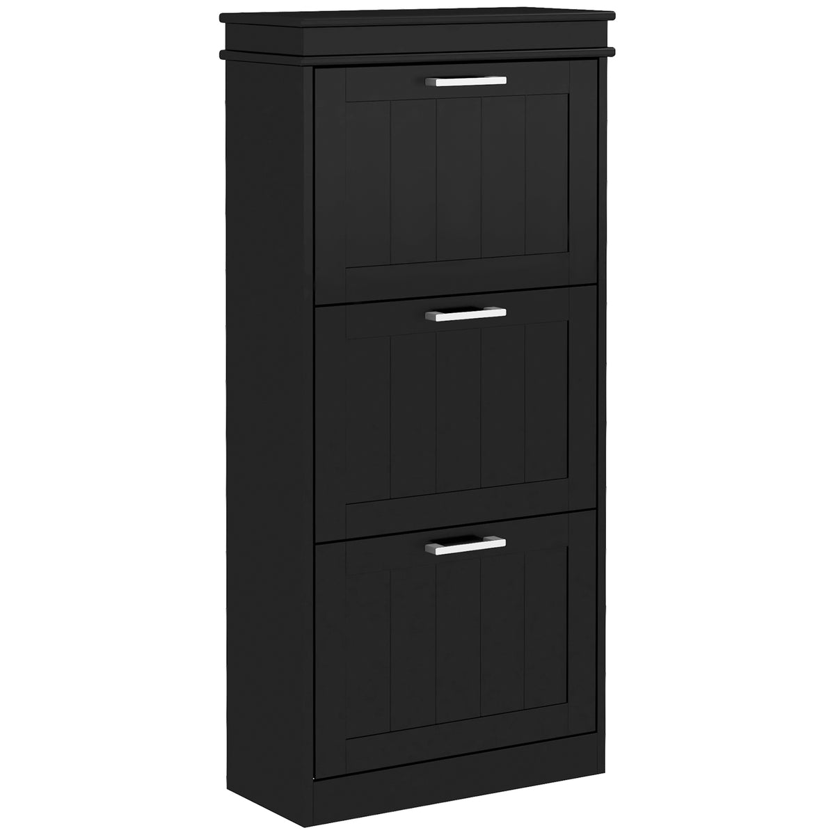 HOMCOM Slim Shoe Storage Cabinet With 3 Flip Drawers For Entryway