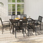 7 Pieces Patio Dining Set W/ Umbrella Hole