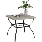 Square Garden Dining Table W/ Umbrella Hole