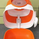 Foldable Cat Litter Tray W/ Lid, Deodorant, Scoop | Orange