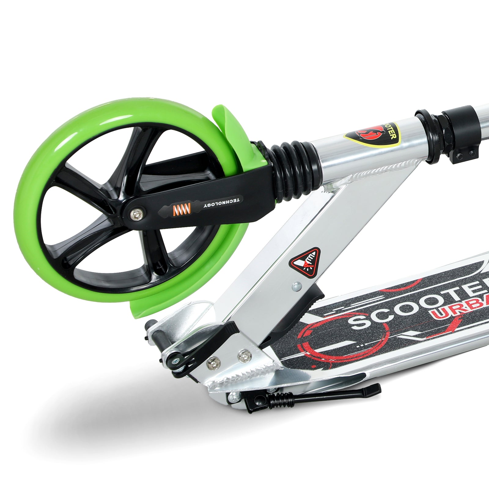 Folding Kick Scooter With Big Wheels For 14+ Teens Adult | Green