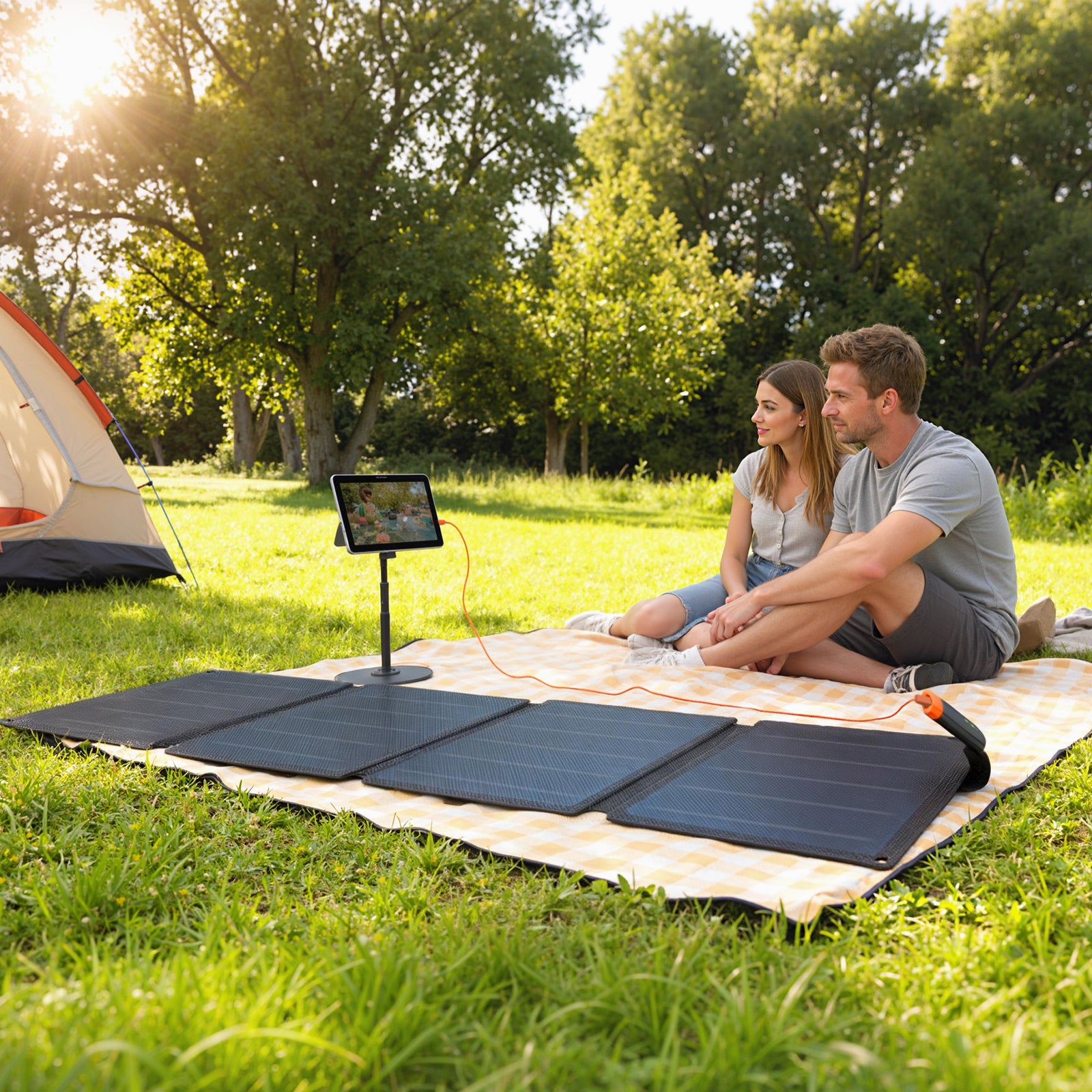 36w Foldable Portable Solar Panel With Type-c To Usb-a