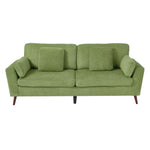 2-seater Chenille Upholstered Sofa With Pillows | Green