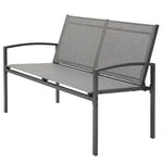 Outsunny 2 Seater Metal Garden Bench, Park Patio Seat, Grey