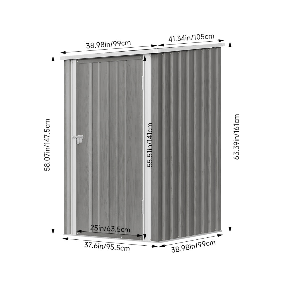 3 X 3ft Outdoor Metal Garden Storage Shed
