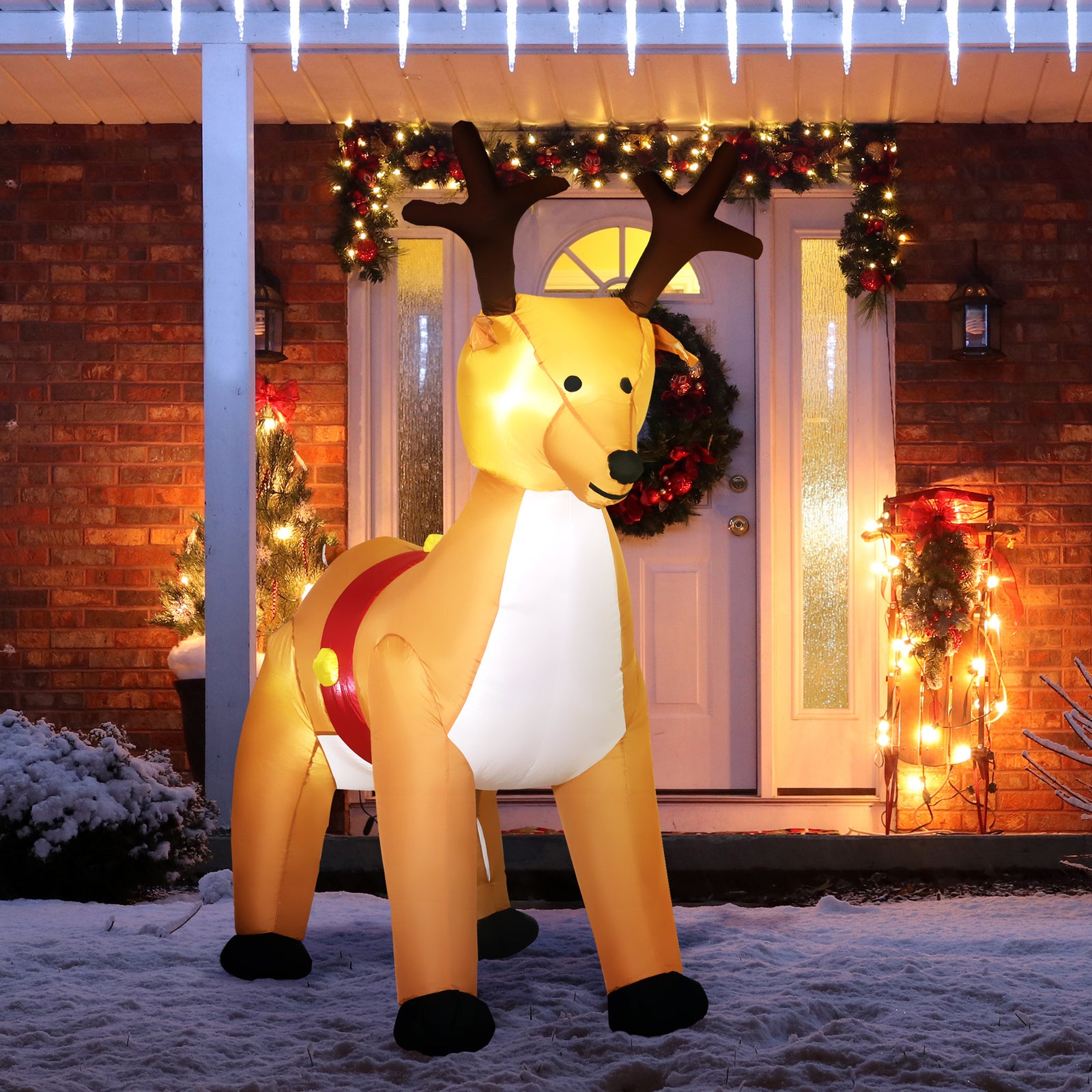 6ft Christmas Inflatable Reindeer Decoration Xmas With Led