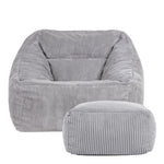 Morgan Cord Armchair & Footstool Set
