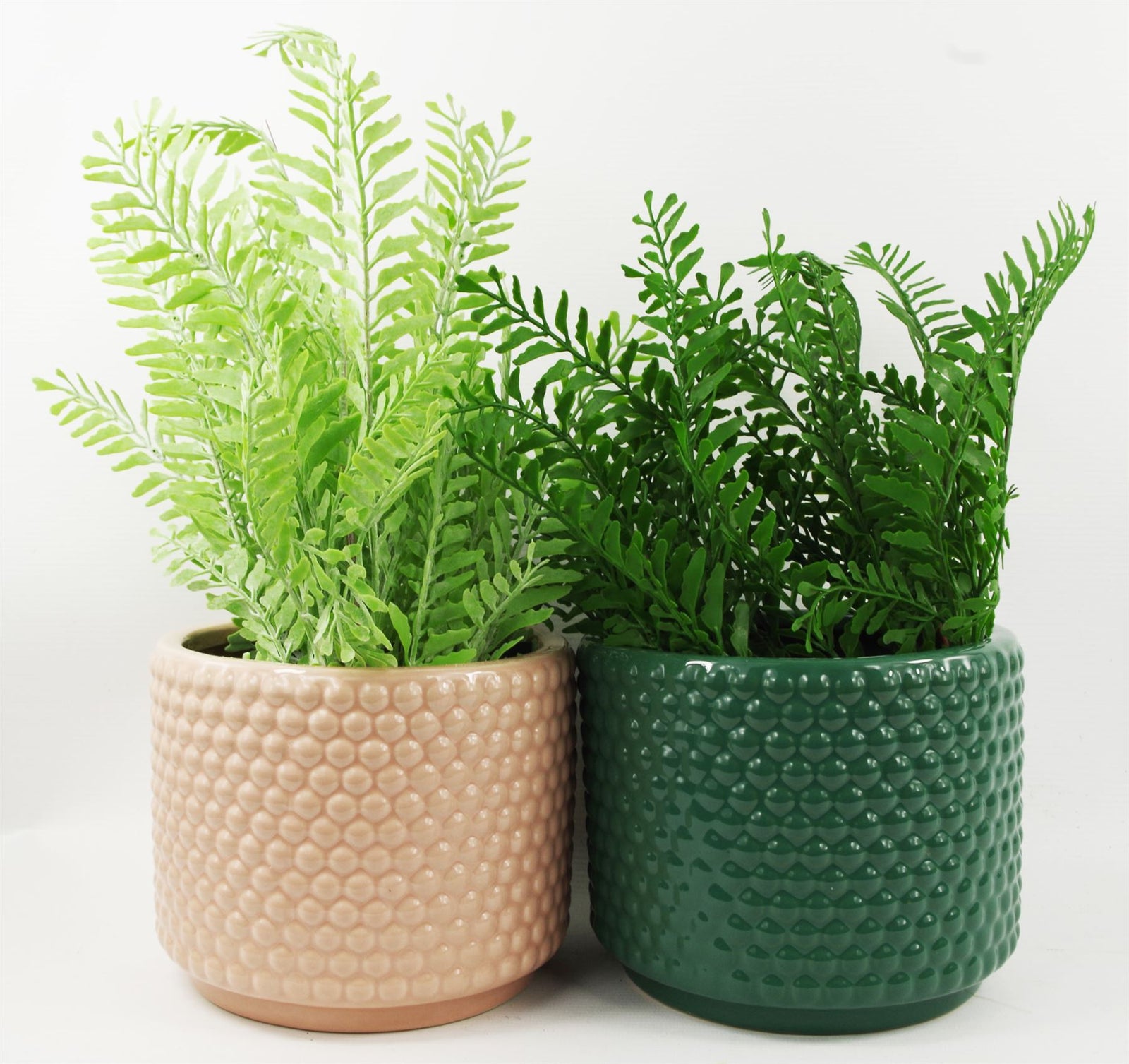 Dusty Pink Raised Dots Ceramic Plant Pot 15 X 15 X 12.5cm