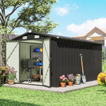 12 X 8 Ft Garden Shed, Outdoor Storage Shed With 4 Vents