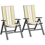 Outdoor Rattan Folding Chair, 5-position Backrest | Orange