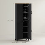 Modern Kitchen Cupboard Storage Cabinet With 4 Shelves | Black