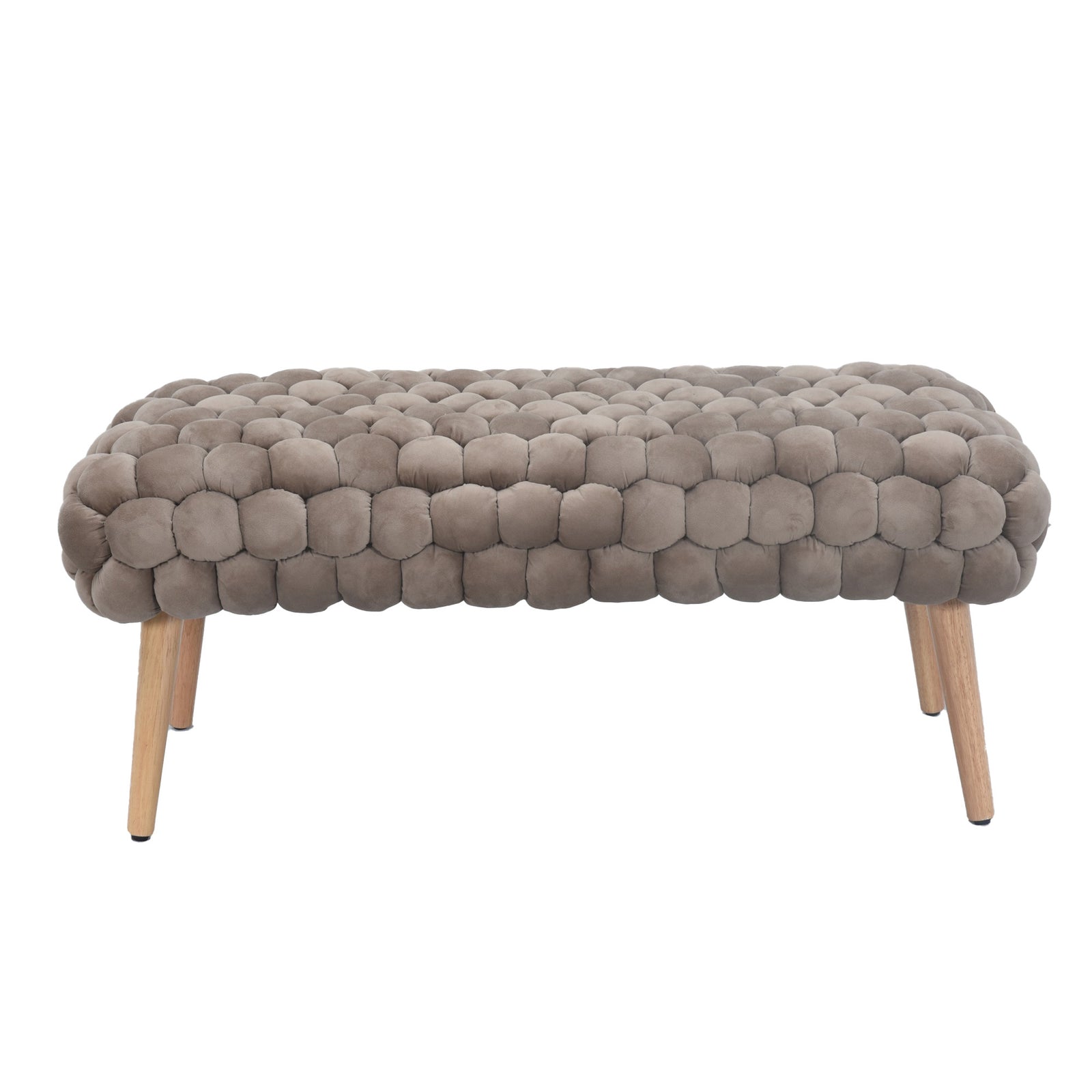 Cushla Bubbly Velvet Large Footstool | Orange