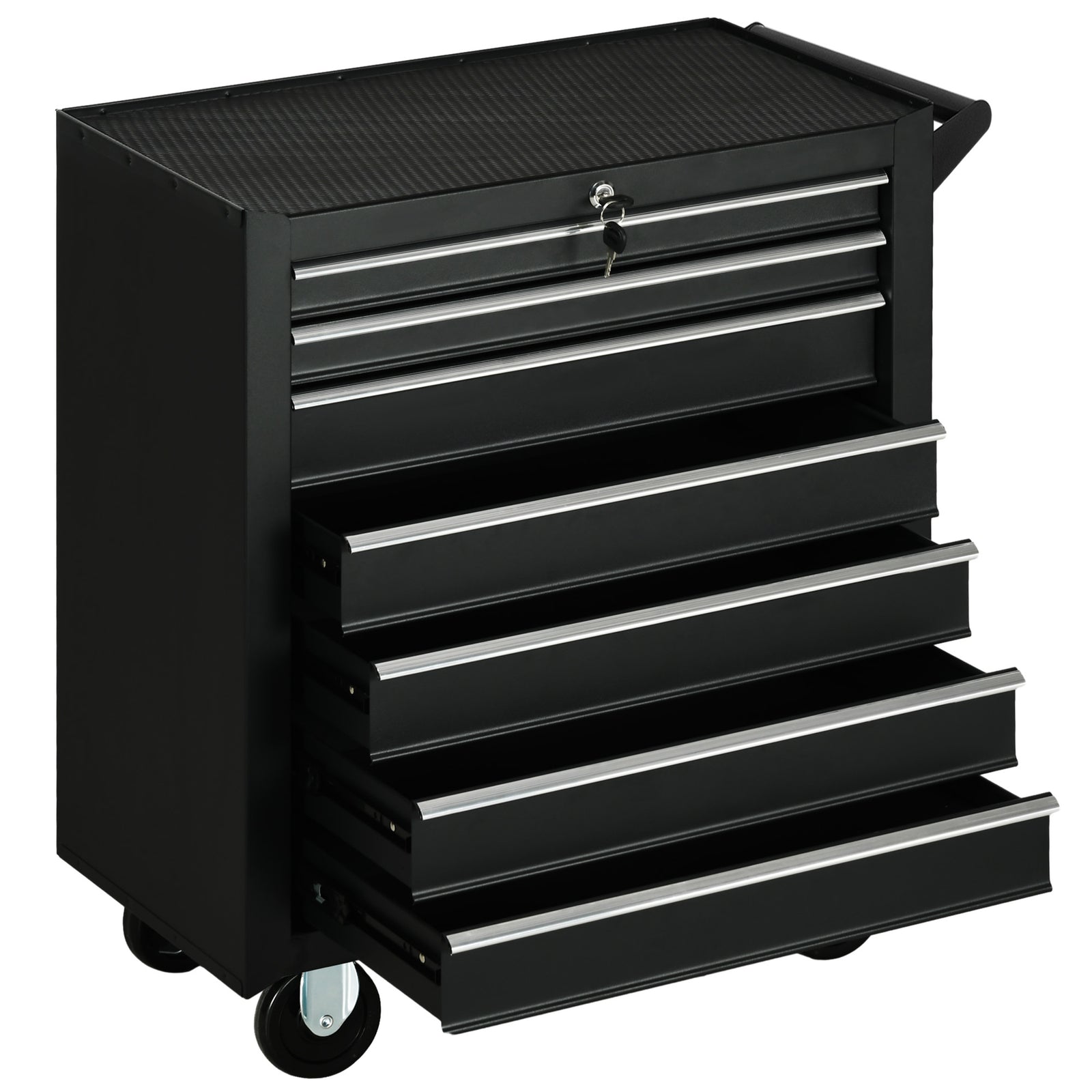 Roller Tool Cabinet, 7 Drawers, Garage | Black