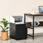 Mobile File Cabinet Steel Lockable With Pencil Tray | One Size | Black