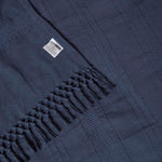 Kashi Cotton Throw With Tassels | 150cm x 200cm | Navy Blue