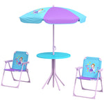 Kids Bistro Table And Chair Set W/ Fairy Theme, Adjustable Parasol