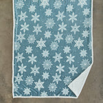 Flurry Blue Snowflake Fleece Sherpa Throw – 130 X 170cm Super Soft Winter Blanket | 130cm x 170cm | Blue
