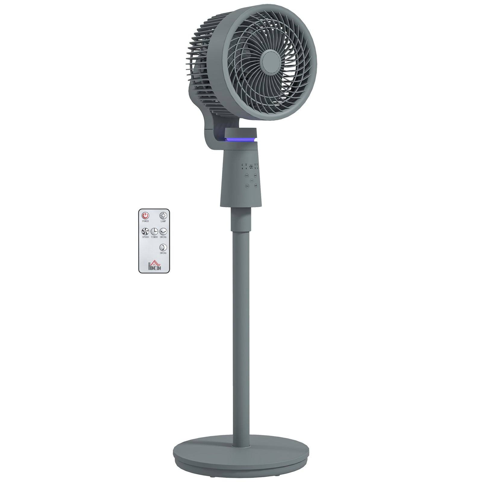 Pedestal Fan, Air Circulation Fan With Oscillating, Tilt | One Size | Grey