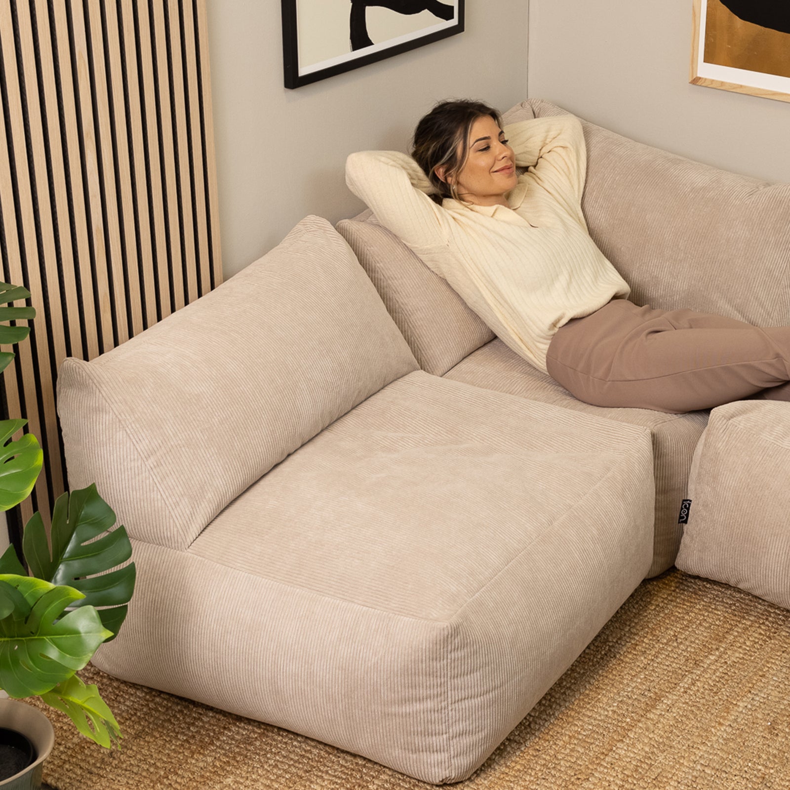 Tetra Cord 3pc Sofa Set | Beige