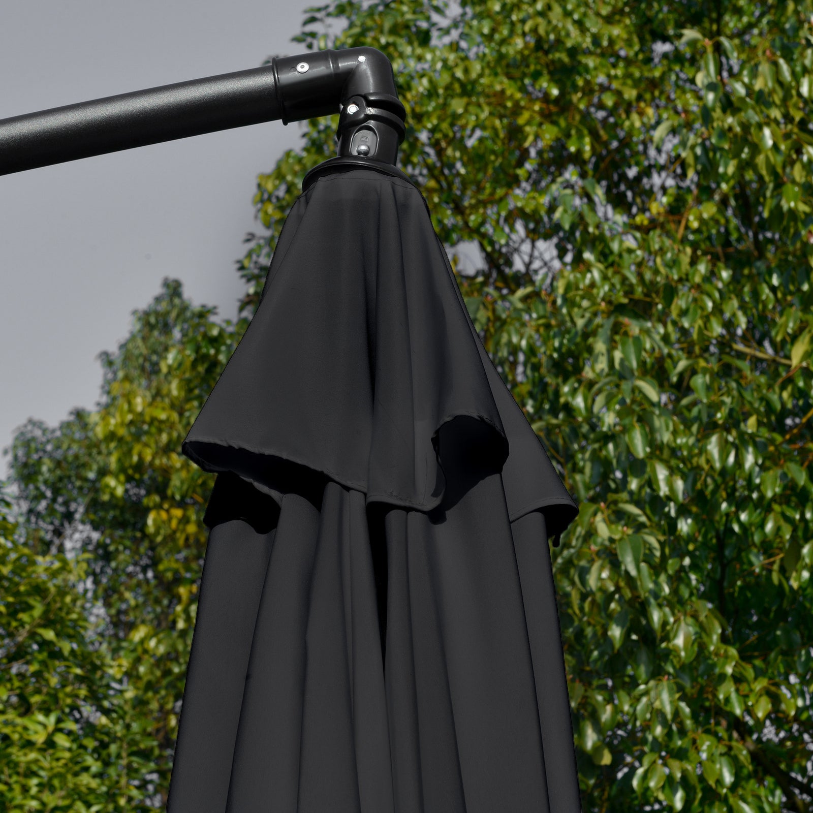 2.7m Cantilever Parasol Banana W/ Crank Handle | Black