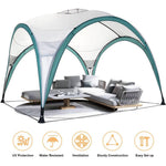 3*3m Pop-Up Canopy Tent, Portable Waterproof UV-Resistant Outdoor Gazebo Shelter with Carry Bag, Stakes & Ropes for Camping